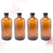 KICHOUSE 4pcs Round Glass Bottles Cap Reusable Glass Bottles for Candle Jars
