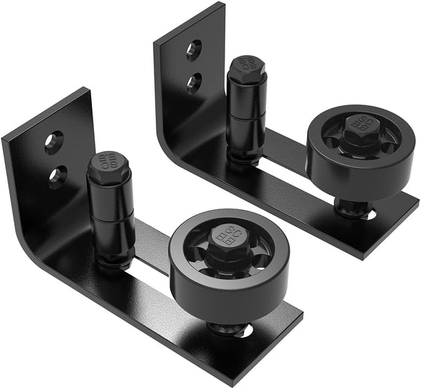 ZEKOO 2 PCS Adjustable Sliding Barn Door Floor Guide, 8 Setup Options, Flush Flat Bottom Design
