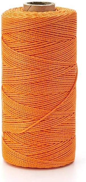ATERET Orange Mason Line String, 3 Rolls 250ft Length, 18 Braided Nylon Twine for Gardening and Masonry