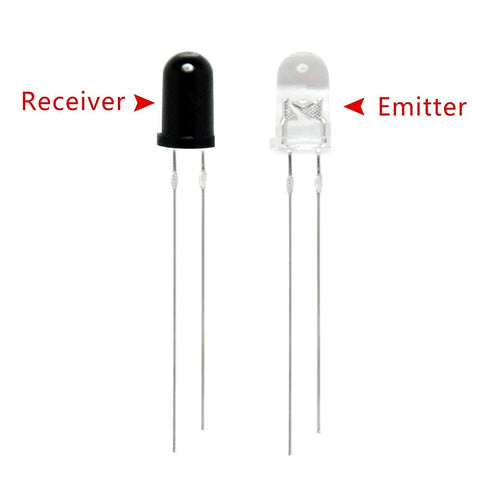 5mm 940nm 5MM (Pack 10Pairs) HiLetgo LEDs Infrared Emitter and IR Receiver Diode Infrared Emission+Receiver Tube