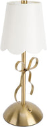 11.81in Small Bow Table Lamp, Rechargeable Cute Coquette Bow Table Lamp with Fabric Shade Bedside Light Desk Lighting