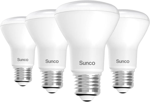 Sunco Lighting 4 Pack BR20 LED Bulbs, Indoor Flood Light, Dimmable, 2700K Soft White, E26 Base