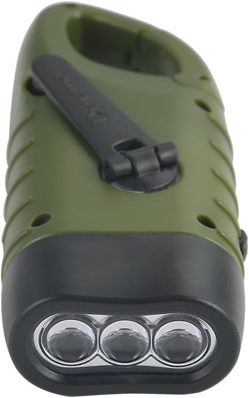 2-Pack Simpeak Hand Crank Solar Powered Flashlight, Emergency Rechargeable LED Survival Flashlight, Quick Snap Carbiner