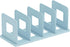 Marte Vanci 4 Slots Desktop File Sorter Organizer, Thickened Plastic Magazine Holder for Office Desk, Blue