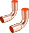 uxcell 2pcs 6.35mm ID 90 Degree Copper Elbow Short-Turn Copper Pipe Fitting Connector for Plumbing