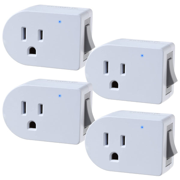 Fosmon ON/Off Switch, Grounded Outlet Switch (4 Pack), 3 Prong Electric Switch Adapter, ETL Listed