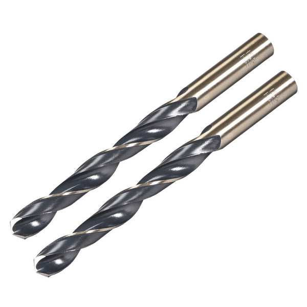 uxcell 2 Pcs Straight Shank Twist Drill Bits 13.5mm High Speed Steel 4341 for Stainless Steel, Alloy, Metal, Plastic,