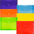 JAM PAPER Plastic Expansion Envelopes - 9 3/4 x 13 with 2 Inch Expansion, Assorted Colors, 6/Pack
