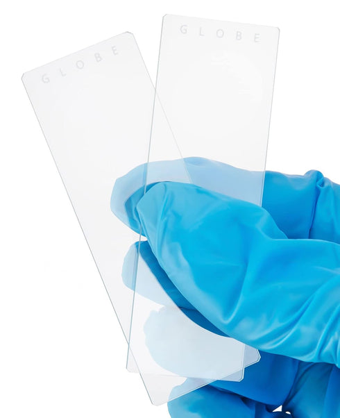 Globe Scientific 1321-144 Microscope Slides, Plain Glass, 25mm x 75mm, 1.25mm Height, Pack of 144 with Safety Corners