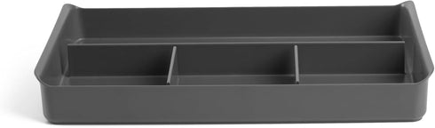 Poppin Drawer Organizer, Desk Drawer Organizer with 4 Compartments, Fits Standard File Drawers (Dark Gray)