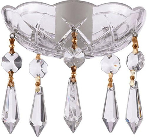 Crystal Asfour Crystal 1 Piece - 4-Inches, 5 Side Holes - Clear 30% Lead