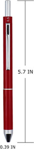 DUNBONG Metal Multifunction Pen - 4 in 1 Multicolor Pen, 0.5mm Mechanical Pencil, 1-Count (Red)
