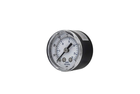 PIC Gauges 102D-158I Center Back Mount Dry Pressure Gauge, 1.5" Dial, 0/400 psi Range, Black Steel Case