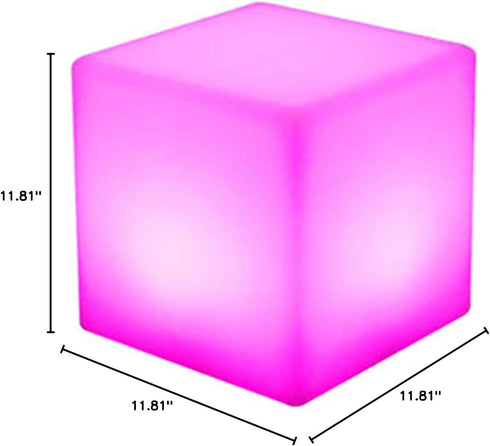 ReqianXH 11.81 Inch 16 4 LED Cube Chair Light RGB Adjustable Light Colors Light Modes Remote Control Side Table LED