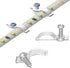 GRIVER 100 Pack Strip Light Mounting Brackets,Fixing Clips,One-Side Fixing,100 Screws Included (Ideal for