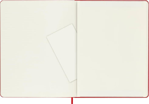 Moleskine Classic Notebook, Hard Cover, XL (7.5" x 9.5"), Plain/Blank, Scarlet Red, 192 Pages for Writing and Sketching