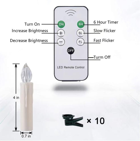 xunhuimemory 20 PCS Flameless LED Window Candles with Remote Controls and Timers, Christmas Tree Candle Lights, Battery