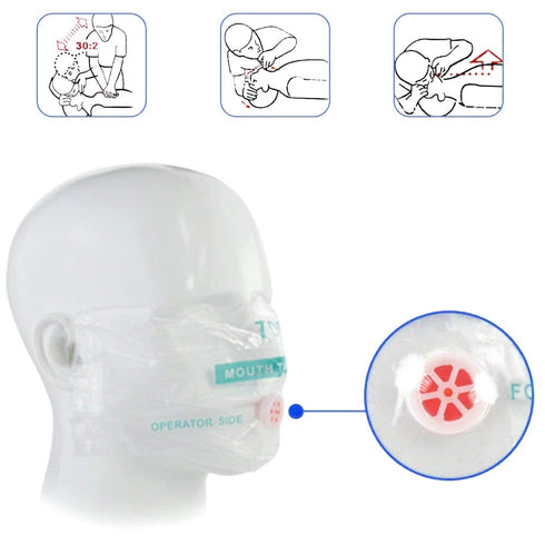 AOUTACC 20 Pack CPR Face Shield Mask, Keychain Disposable Emergency Kit for First Aid Cardiac Resuscitation