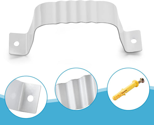 Downspout Strap 2x3, 4 Pack for Downspout, White