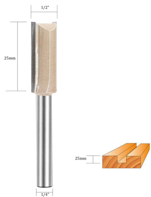 1/4-inch 1/2-inch 2-Flute 4pcs Shank, Cutting Dia, Straight Router Bit, Carbide Tipped Plunge Router Bit
