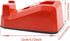 Cute Red Desk Tape Dispenser, 1 Pack with 12 Rolls Transparent Tape, 1 Inch Core for School, Office, Home DIY