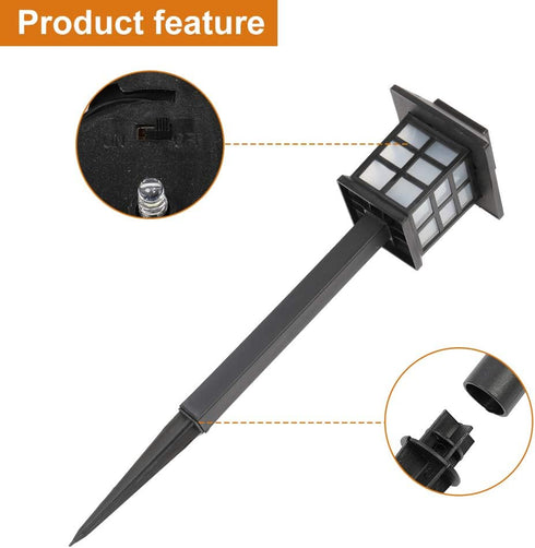 Hikarinowa 8 Pack 10 Solar Lights Outdoor Waterproof, Flickering Flame LED Solar Outdoor Lights, Waterproof Solar