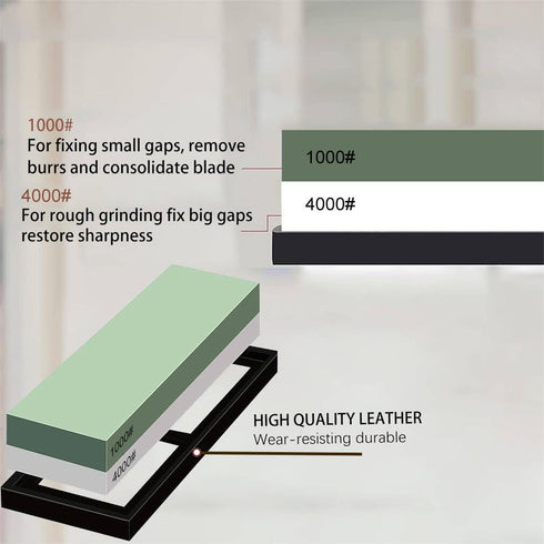 Whetstone Sharpening Stone 1000/4000 Grit Professional Kitchen Knife Sharpener Kit for Blades & Tools