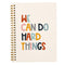 JWVK Inspirational Quote Notebook, We Can Do Hard Things, Hardcover Spiral Journal, 5.5x8.3 for Work, School