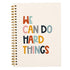 JWVK Inspirational Quote Notebook, We Can Do Hard Things, Hardcover Spiral Journal, 5.5x8.3 for Work, School