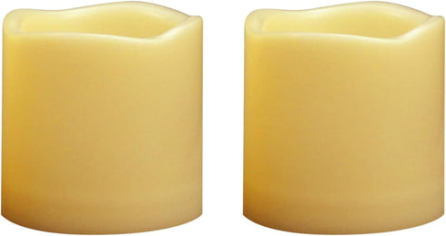 Outdoor Battery Operated Flameless Candles with Timer, Realistic Flickering Plastic Fake LED Pillar Lights for Home