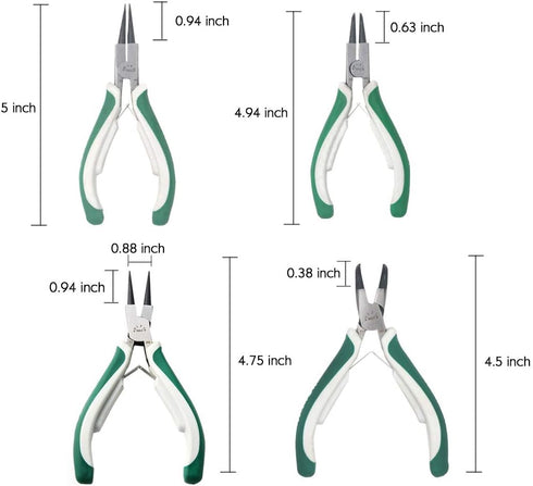 4 Pcs Heavy Duty Mini Snap Ring Pliers Set - External/Internal Circlip Pliers with Straight/Bent Jaw for Ring Remover
