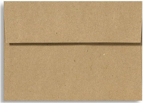 LUXPaper A2 Invitation Envelopes in 70 lb. Grocery Bag for 4 1/4 x 5 1/2 Cards, Printable Square Flap Envelopes for Invitations with Peel and Press, 50 Pack, Envelope Size 4 3/8 x 5 3/4 (Brown) by LUXPaper