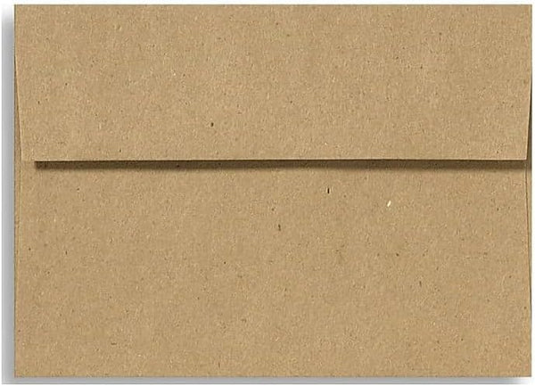LUXPaper A2 Invitation Envelopes in 70 lb. Grocery Bag for 4 1/4 x 5 1/2 Cards, Printable Square Flap Envelopes for Invitations with Peel and Press, 50 Pack, Envelope Size 4 3/8 x 5 3/4 (Brown) by LUXPaper