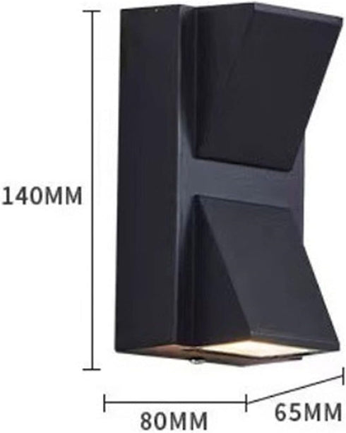 Tyenaza Wall Lamp, Outdoor Wall Light Plastic Housings Dual Head Exterior Wall Lamp with Up and Down Sconces for Porch