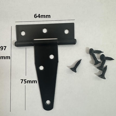 GSHLLO 4 3 Inch 24 Pcs T Gate Door Hinges Black Barn Door Hinges Heavy Duty Gate Hinges Small Shutter Hinges Metal Gate