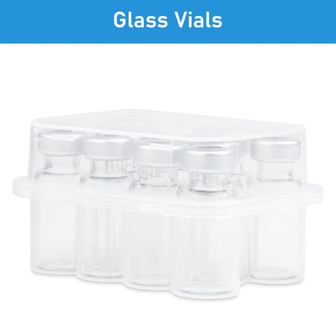 2ml Glass Vials for Injection with Self Healing Injection Port, Transparent Sealed, Empty Vials for Injection (10, 2ml)