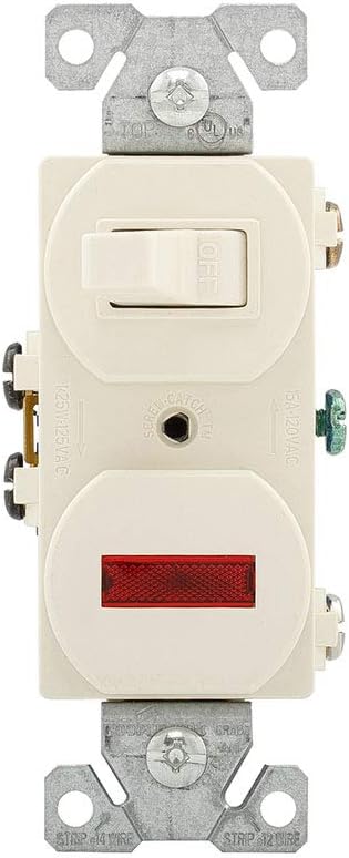 Eaton 277LA-SP 15 Amp Single Pole Combination Toggle Switch and Pilot Light,