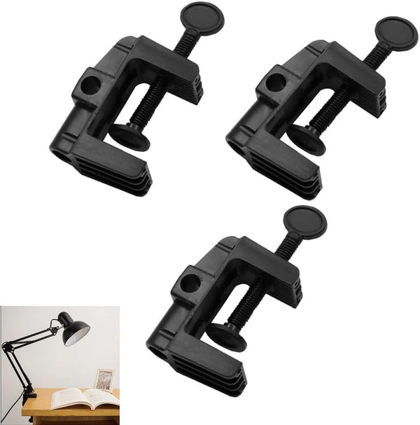 3 Pack Desk Lamp Swing Arm Clamp Replacement Clip, Non-Marring Plastic Bracket Stand for Adjustable Gooseneck Table Lamp