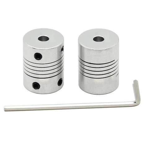 2PCs Flexible Couplings 5mm to 5mm for NEMA 17 Shaft and T5 Lead Screw for RepRap 3D Printer CNC Machine