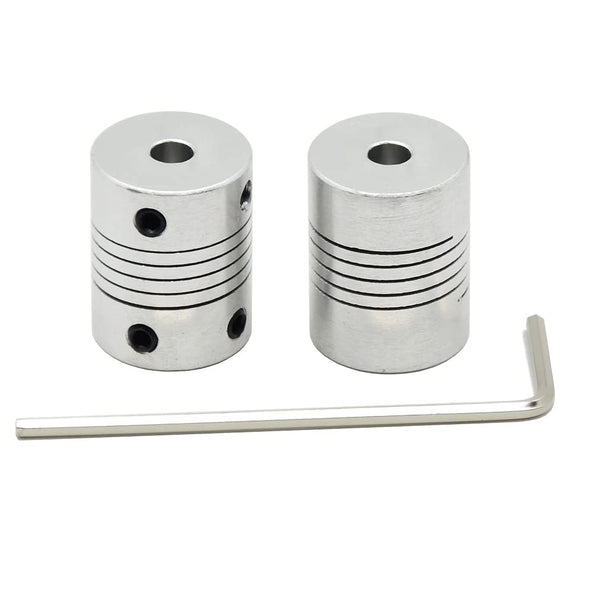 2PCs Flexible Couplings 5mm to 5mm for NEMA 17 Shaft and T5 Lead Screw for RepRap 3D Printer CNC Machine