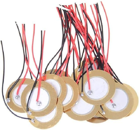 10PCS 15MM/20MM Piezo Elements Sounder Sensor Trigger Drum Disc, 6.5KHZ + Wire Copper (20MM)