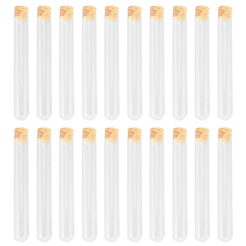 iplusmile 15pcs 25ml Clear Borosilicate Glass Test Tubes with Cork Stoppers for Scientific Experiments, Party
