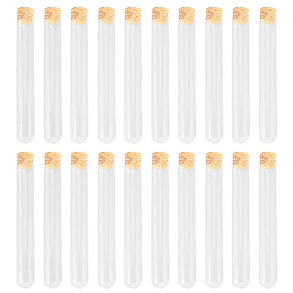 iplusmile 15pcs 25ml Clear Borosilicate Glass Test Tubes with Cork Stoppers for Scientific Experiments, Party