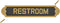 Renovators Supply Manufacturing Solid Brass Restroom Sign, 10 3/4 In. X 2 1/8 In., Lacquered Finish with Mounting