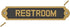 Renovators Supply Manufacturing Solid Brass Restroom Sign, 10 3/4 In. X 2 1/8 In., Lacquered Finish with Mounting