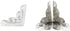 50PCS 1"x1"x1" T Tulead Furniture Corner Protectors Silver Box Decorative Corner Guards Trunk Protector with Mounting