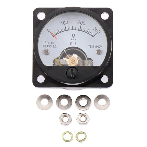 Analog Voltmeter, Current Voltmeter Gauge, AC 0-300V Round Voltage Gauge Meter for Panel Volt Testing