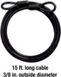 72DPF 15 1 Pack, Master Lock Steel Cable with Looped Ends, ft. Long, Black