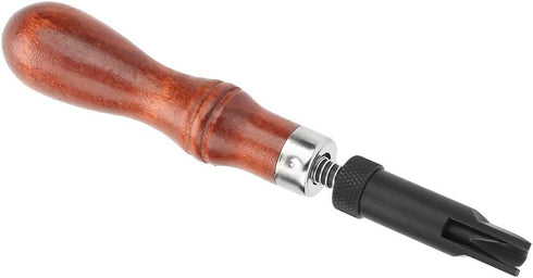 V Type Push Groover, Adjustable Wood Handle Leather Craft Tool for Professional Leather Workers
