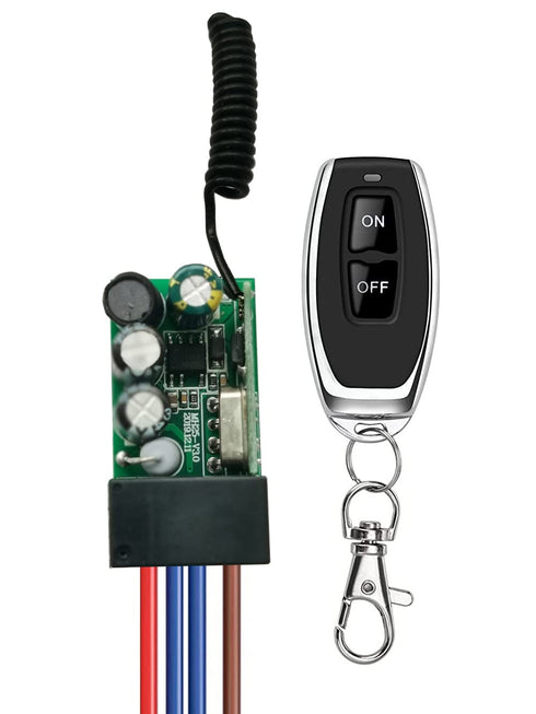110V/120V/220V/240V 10A 328FT Wireless Light Switch & Receiver Kit - Mini Remote Control, AC Relay, Long Range